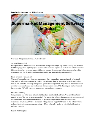 Supermarket Management Software in Dubai