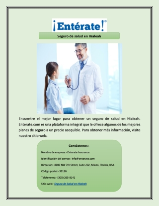 Seguro de salud en Hialeah