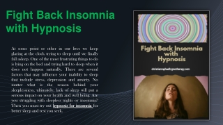 Fight Back Insomnia with Hypnosis