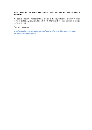 manpower hiring