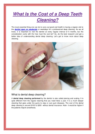 What Is the Cost of a Deep Teeth Cleaning