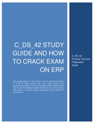 How to Prepare for SAP DS (C_DS_42) Certification Exam