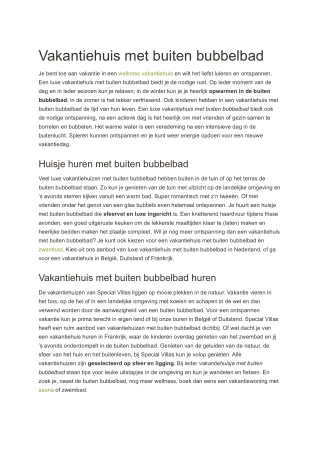 Vakantiehuis met bubbelbad