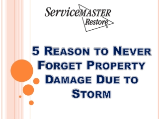 5 Reason to Never Forget Property Damage Due to Storm