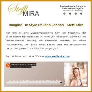 Imagine - In Style Of John Lennon - Steffi Mira