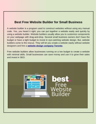 Free Website Builders For Small Businesses