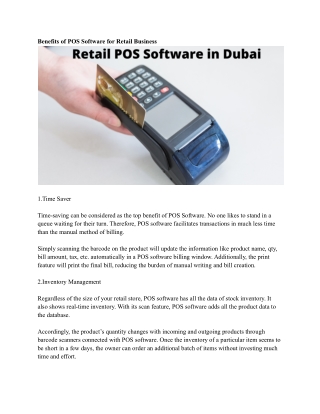 Retail POS Software in Dubai