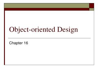 Object-oriented Design