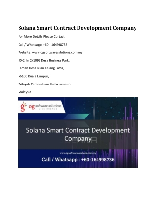 Solana Smart Contract Development Company