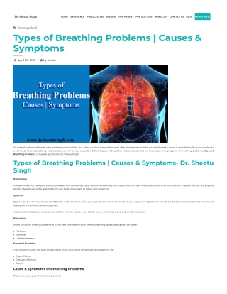 Types of Breathing Problems  Causes & Symptoms - Dr. Sheetu Singh