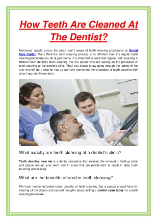 How Teeth Are Cleaned At The Dentist