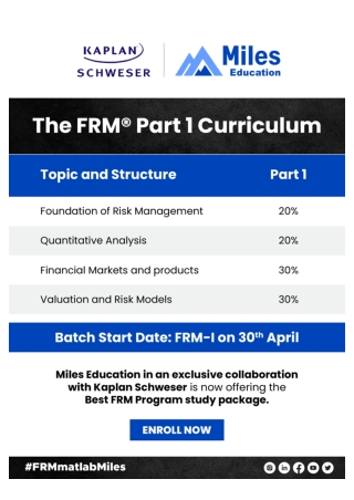 The FRM® Part 1 Curriculum