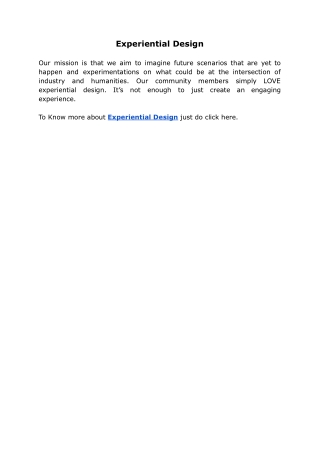 Experiential Design