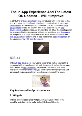 The In-App Experience And The Latest iOS Updates  Will It Improve
