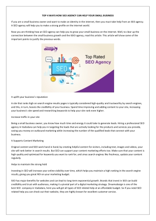 Top four ways how seo agency can help your small business
