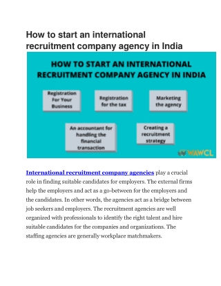How to start an international recruitment company agency in India