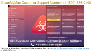 CleanMyMac Customer Support Number  1-(800)-886-0140