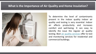 What is the Importance of Air Quality and Home Insulation