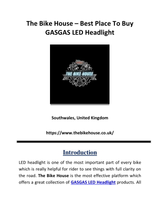 The Bike House – Best Place To Buy GASGAS LED Headlight-converted