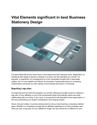 Vital Elements significant in best Business Stationery Design
