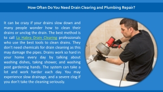 How Often Do You Need Drain Clearing and Plumbing Repair?