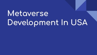 Metaverse Development In USA