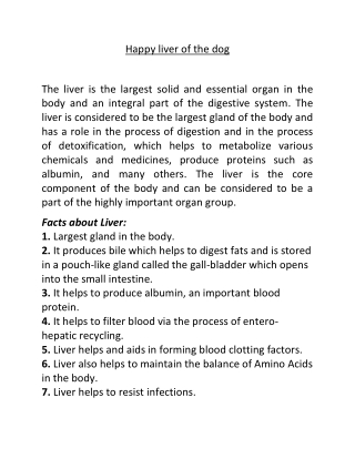 Happy liver of dog