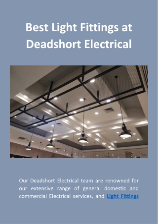 Best Light Fittings at Deadshort Electrical