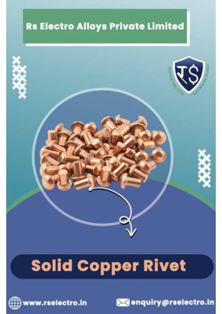 Solid Copper Rivet Manufacturers India - PDF By R.S Electro Alloys Private Limit