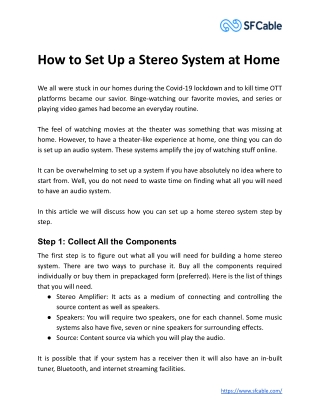 How to Set Up a Stereo System at Home