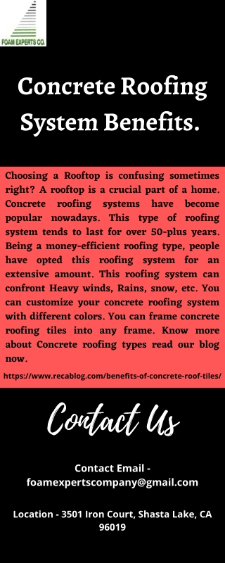 Concrete Roofing System Benefits