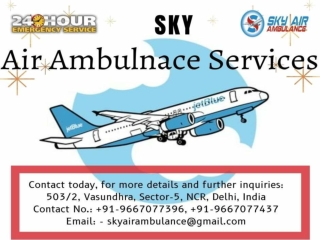 Hire the Modernized Air Ambulance Services in Patna for the Required Patients
