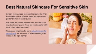 Best Natural Skincare For Sensitive Skin