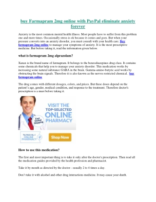 buy Farmapram 2mg online with PayPal eliminate anxiety forever