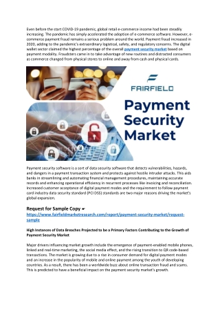 Payment Security Market  Comprehensive Analysis and Future Estimations with Top