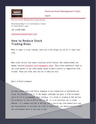 How to Reduce Stock Trading Risks