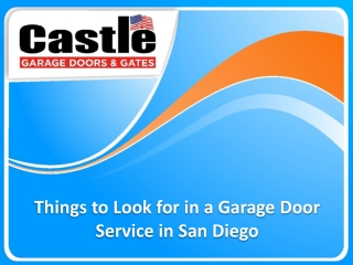 Things to Look for in a Garage Door Service in San Diego