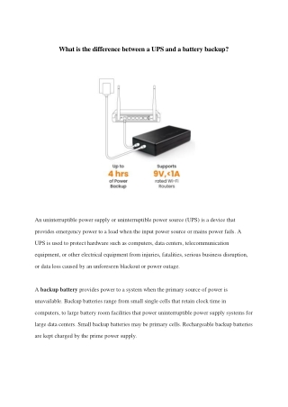 What is the difference between a UPS and a battery backup?
