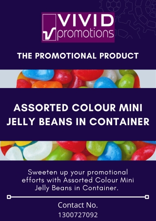 Buy Assorted Colour Mini Jelly Beans in Container | Vivid Promotions