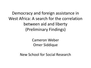 Aid and Liberty in West Africa