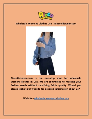 Wholesale Womens Clothes Usa  Riocokidswear.com