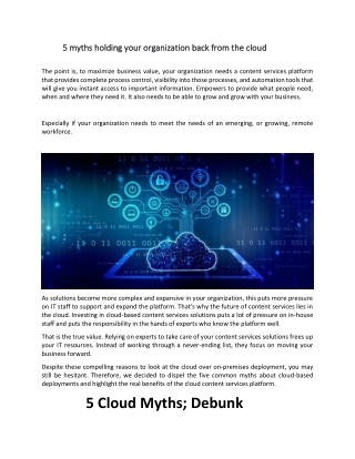 5 myths holding your organization back from the cloud