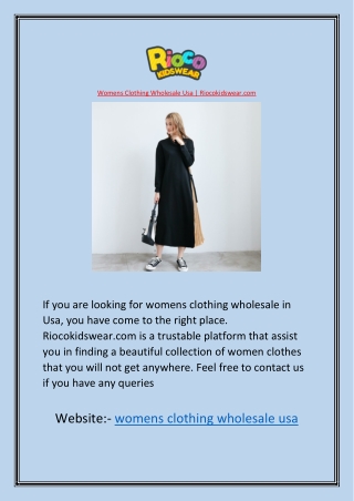 Womens Clothing Wholesale Usa | Riocokidswear.com