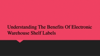 Understanding The Benefits Of Electronic Warehouse Shelf Labels