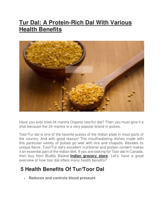 Tur Dal A Protein Rich Dal With Various Health Benefits
