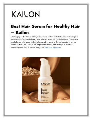 Best Hair Serum for Healthy Hair