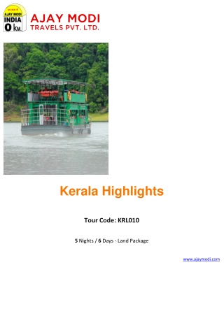 Kerala Tour Packages | Book Domestic Tour with Ajay Modi Travels