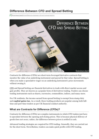 fxreviews.best-Difference Between CFD and Spread Betting