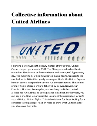 Collective information about United Airlines
