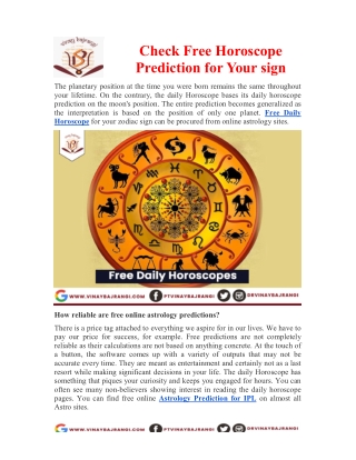 Check Free Horoscope Prediction for Your sign